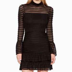 Parker Topanga High Neck Long Bell Sleeve Fitted dress size 6 true to size.